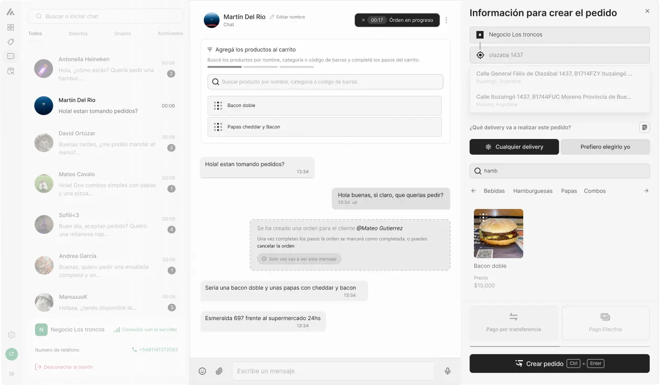 Sistema POS para gastronomía Mantel - punto de venta para restaurantes con gestión de pedidos, delivery y WhatsApp
